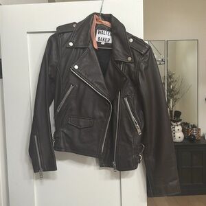 Brown leather jacket